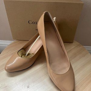 Cole Haan Women's Margot Mid Pump II Sandstone Patent Leather Size 8B